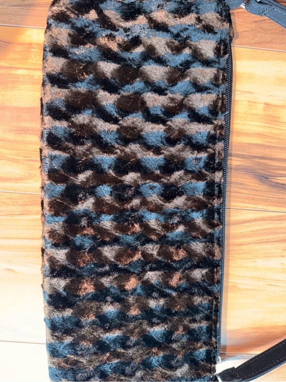 Lancome Navy and Black Faux-Fur Shoulder Bag - Picture 2 of 3